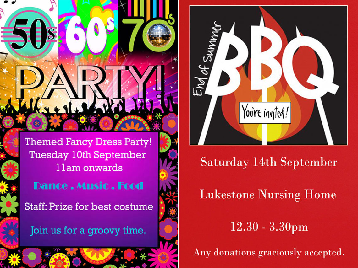 Lukestone party and BBQ promotional posters