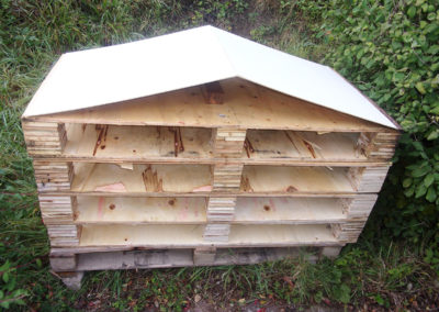 Loose Valley Care Home's Bug Hotel framework made from pallets