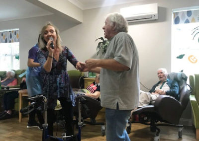 Singer Lainey King performs for the residents at Princess Christian Care Home 2