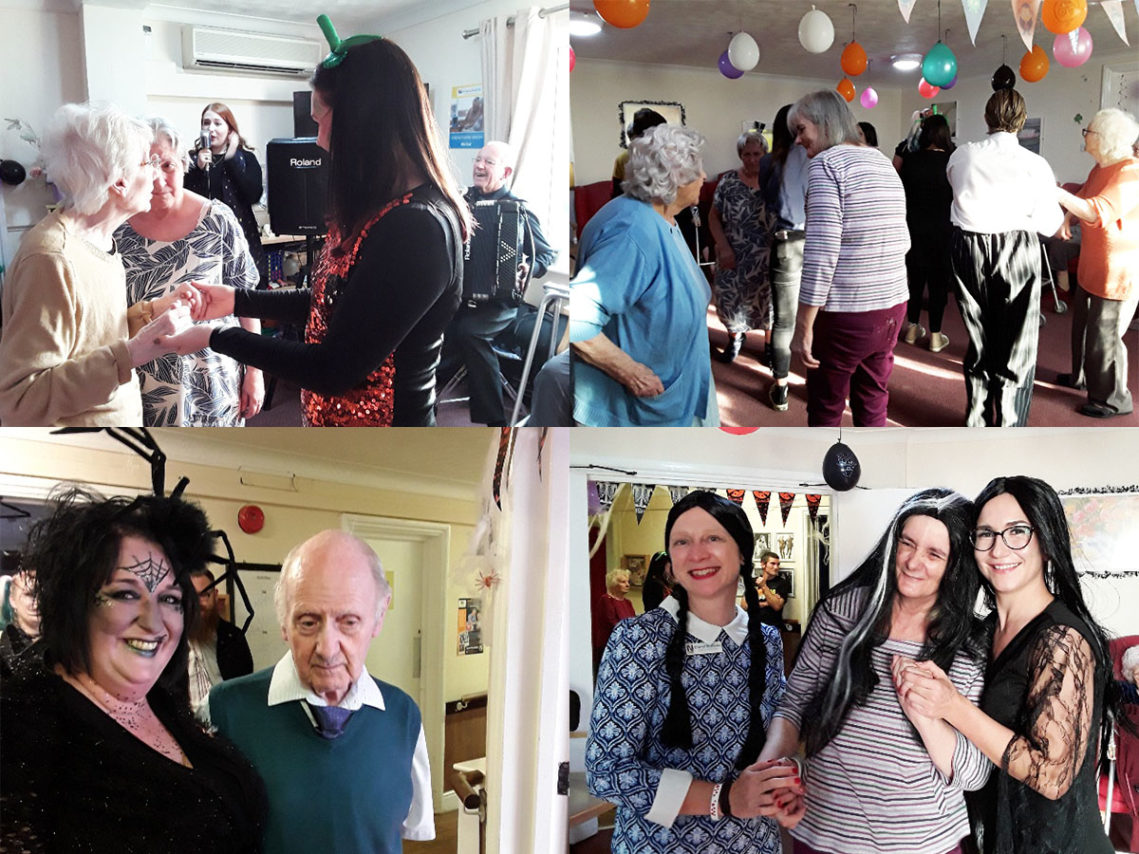 Staff and residents at Lulworth House enjoying Halloween celebrations