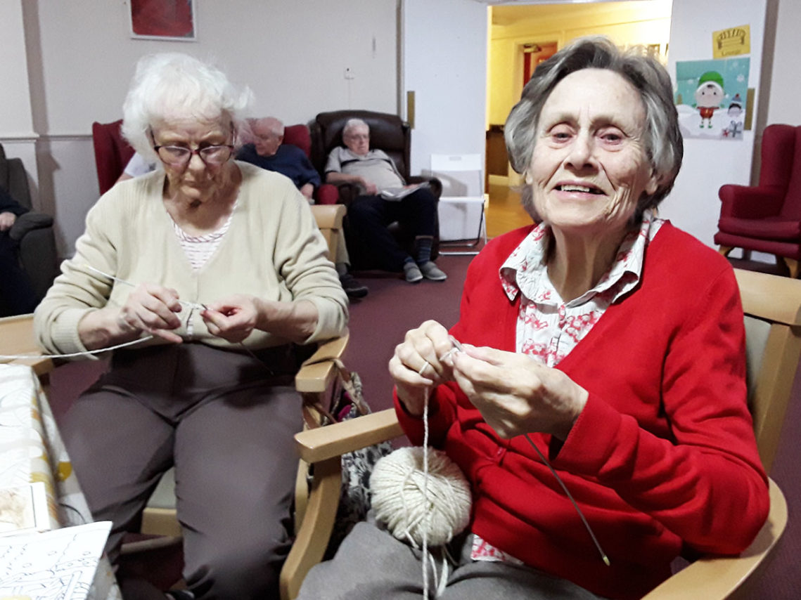 Lulworth House ladies knitting together