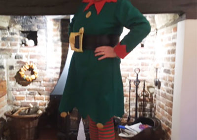 Recreation and Well-Being Manager dressed as an elf