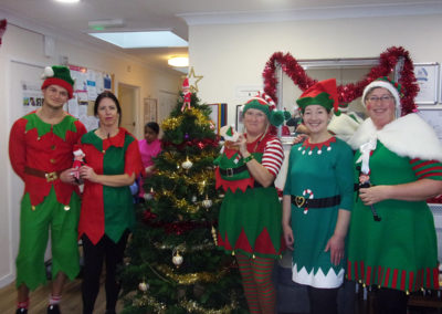 The staff team at Loose Valley dressed up as Christmas elves