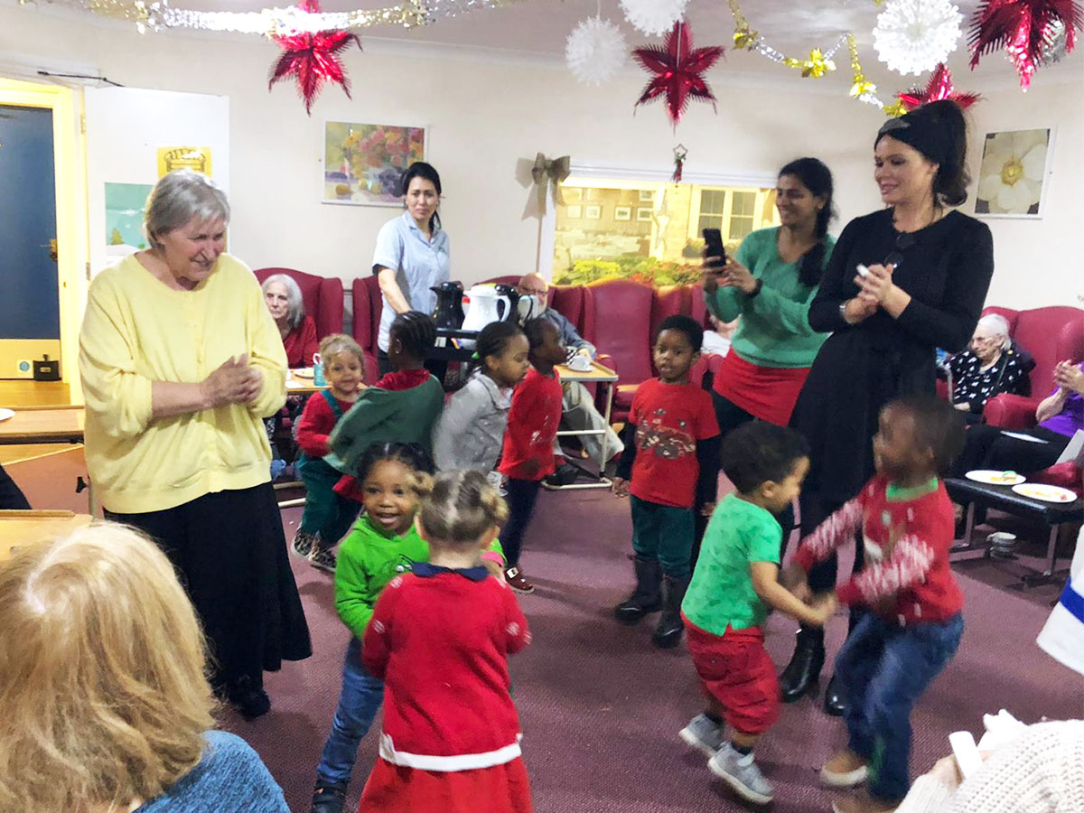 Elf Day with preschool children at Lulworth House Residential Care Home