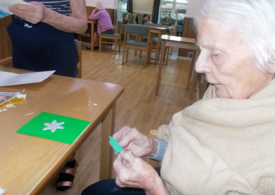 Christmas card making at Sonya Lodge Residential Care Home 1