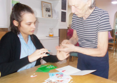 Christmas card making at Sonya Lodge Residential Care Home 2