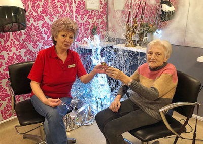 Hair salon Christmas festivities at Princess Christian Care Home 4
