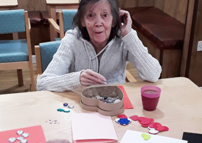 Valentine card making at Sonya Lodge Residential Care Home 2