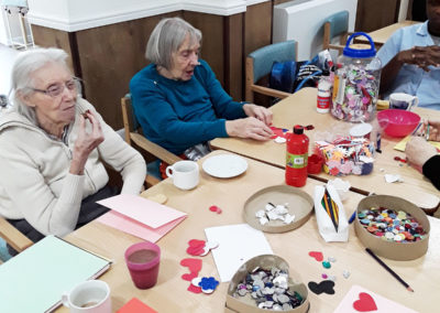 Valentine card making at Sonya Lodge Residential Care Home 3