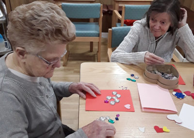 Valentine card making at Sonya Lodge Residential Care Home 1