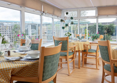 The Conservatory Dining Area at Silverpoint Court Residential Care Home