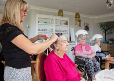 A group of our ladies having their hair done