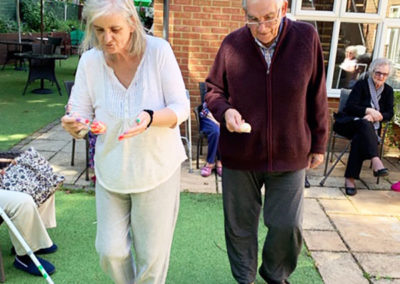 Egg and spoon race at Lulworth House Residential Care Home