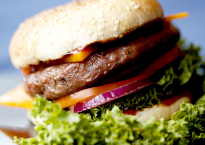 Sumptuous burger and salad stack