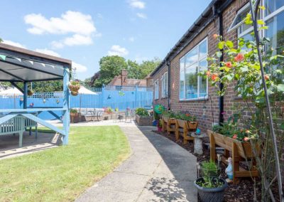 The back garden at Sonya Lodge Residential Care Home