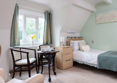 One of The Old Downs Residential Care Home's bedrooms