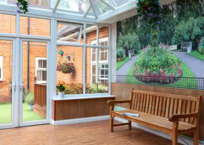 Conservatory lounge area in Princess Christian's Bisley Unit
