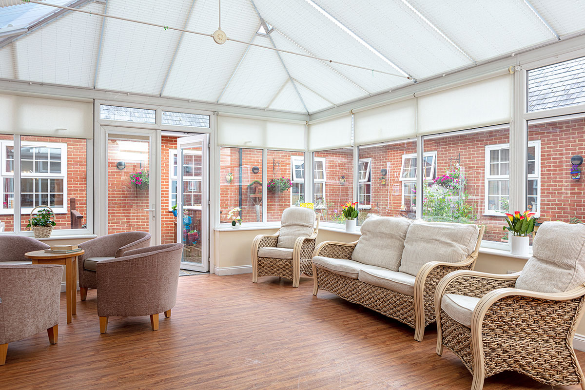Conservatory lounge area in Princess Christian's Pirbright Unit