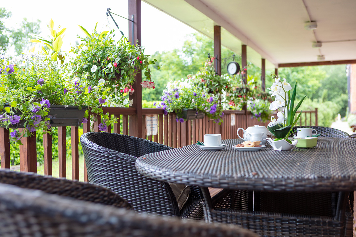 The pretty veranda at Princess Christian offers a cosy place to relax