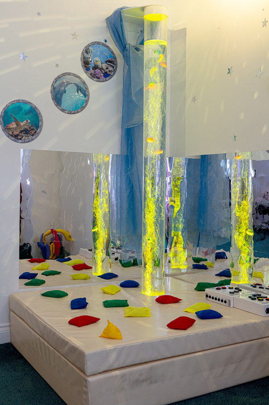 The sensory and pamper room at Princess Christian is designed to be relaxing
