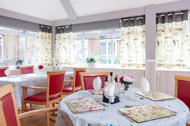 Our dining room has all round views of the garden